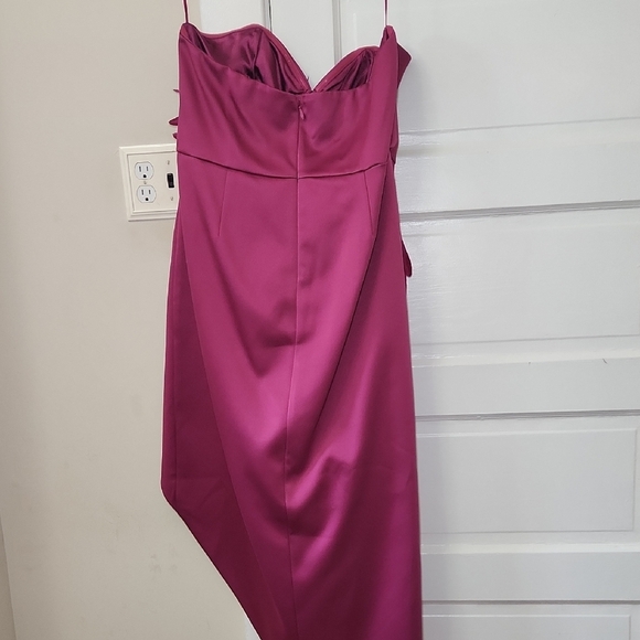 Fashion Nova Asymmetrical Dress in Fuchsia - Picture 3 of 7